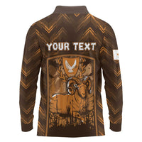 Personalized Cyprus Long Sleeve Polo Shirt The Cypriot Mouflon With Coat Of Arms - Wonder Print Shop