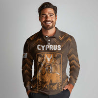 Personalized Cyprus Long Sleeve Polo Shirt The Cypriot Mouflon With Coat Of Arms - Wonder Print Shop
