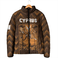Personalized Cyprus Padded Jacket The Cypriot Mouflon With Coat Of Arms - Wonder Print Shop