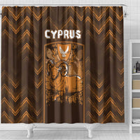 Cyprus Shower Curtain The Cypriot Mouflon With Coat Of Arms - Wonder Print Shop