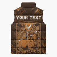 Personalized Cyprus Sleeveless Puffer Jacket The Cypriot Mouflon With Coat Of Arms - Wonder Print Shop