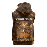 Personalized Cyprus Sleeveless Zip Hoodie The Cypriot Mouflon With Coat Of Arms - Wonder Print Shop