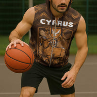 Personalized Cyprus Sleeveless Zip Hoodie The Cypriot Mouflon With Coat Of Arms - Wonder Print Shop