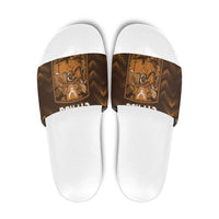 Cyprus Slide Sandals The Cypriot Mouflon With Coat Of Arms - Wonder Print Shop