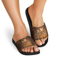 Cyprus Slide Sandals The Cypriot Mouflon With Coat Of Arms - Wonder Print Shop