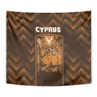 Cyprus Tapestry The Cypriot Mouflon With Coat Of Arms - Wonder Print Shop