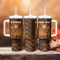 Personalized Cyprus Tumbler With Handle The Cypriot Mouflon With Coat Of Arms - Wonder Print Shop