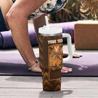 Personalized Cyprus Tumbler With Handle The Cypriot Mouflon With Coat Of Arms - Wonder Print Shop