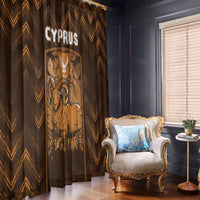 Cyprus Window Curtain The Cypriot Mouflon With Coat Of Arms - Wonder Print Shop