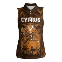 Personalized Cyprus Women Sleeveless Polo Shirt The Cypriot Mouflon With Coat Of Arms - Wonder Print Shop