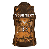 Personalized Cyprus Women Sleeveless Polo Shirt The Cypriot Mouflon With Coat Of Arms - Wonder Print Shop