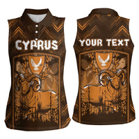 Personalized Cyprus Women Sleeveless Polo Shirt The Cypriot Mouflon With Coat Of Arms - Wonder Print Shop
