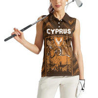 Personalized Cyprus Women Sleeveless Polo Shirt The Cypriot Mouflon With Coat Of Arms - Wonder Print Shop