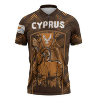 Personalized Cyprus Zipper Polo Shirt The Cypriot Mouflon With Coat Of Arms - Wonder Print Shop