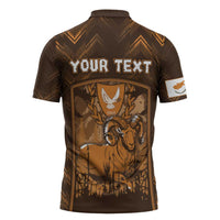 Personalized Cyprus Zipper Polo Shirt The Cypriot Mouflon With Coat Of Arms - Wonder Print Shop