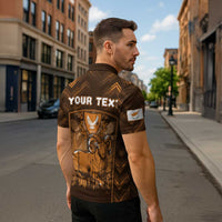 Personalized Cyprus Zipper Polo Shirt The Cypriot Mouflon With Coat Of Arms - Wonder Print Shop