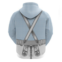 Oktoberfest Lederhosen Costume Zip Hoodie Linocut Woodcut White Style