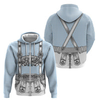 Oktoberfest Lederhosen Costume Zip Hoodie Linocut Woodcut White Style