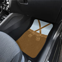 Oktoberfest Lederhosen Costume Car Mats Linocut Woodcut Brown Style