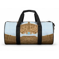 Oktoberfest Lederhosen Costume Duffle Bag Linocut Woodcut Brown Style