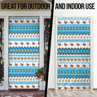 Oktoberfest Checklist Door Cover Pixel Beer Pretzel Sausage Bavarian Pattern