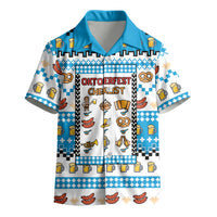 Oktoberfest Checklist Kid Hawaiian Shirt Pixel Beer Pretzel Sausage Bavarian Pattern