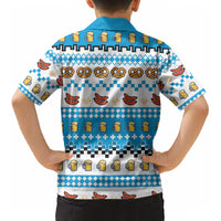 Oktoberfest Checklist Kid Hawaiian Shirt Pixel Beer Pretzel Sausage Bavarian Pattern