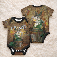 Oktoberfest Wolpertinger Baby Onesie Prost Beer Horned Rabbit Pretzel Barrel