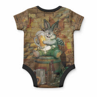 Oktoberfest Wolpertinger Baby Onesie Prost Beer Horned Rabbit Pretzel Barrel