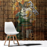 Oktoberfest Wolpertinger Window Curtain Prost Beer Horned Rabbit Pretzel Barrel