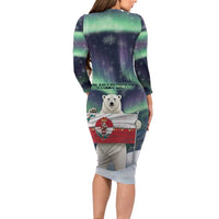 Greenland Christmas Long Sleeve Bodycon Dress Juullimi Pilluaritsi - Wonder Print Shop
