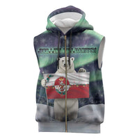 Greenland Christmas Sleeveless Zip Hoodie Juullimi Pilluaritsi - Wonder Print Shop