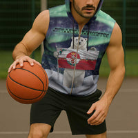 Greenland Christmas Sleeveless Zip Hoodie Juullimi Pilluaritsi - Wonder Print Shop