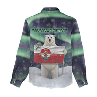 Greenland Christmas Women Casual Shirt Juullimi Pilluaritsi - Wonder Print Shop