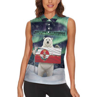 Greenland Christmas Women Sleeveless Polo Shirt Juullimi Pilluaritsi - Wonder Print Shop