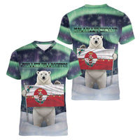 Greenland Christmas Women V-Neck T-Shirt Juullimi Pilluaritsi - Wonder Print Shop