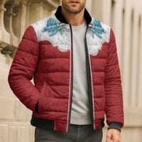 Western Yoke Bomber Puffer Jacket Turtle Going Home For Christmas - Wonder Print Shop