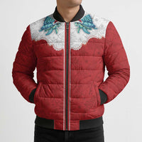 Western Yoke Bomber Puffer Jacket Turtle Going Home For Christmas - Wonder Print Shop