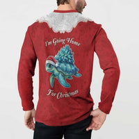 Western Yoke Button Sweatshirt Turtle Going Home For Christmas - Wonder Print Shop