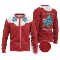 Western Yoke Ugly Christmas Sweater Turtle Going Home For Christmas - Wonder Print Shop