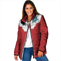 Western Yoke Padded Jacket Turtle Going Home For Christmas - Wonder Print Shop