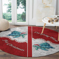 Western Yoke Round Carpet Turtle Going Home For Christmas - Wonder Print Shop
