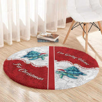 Western Yoke Round Carpet Turtle Going Home For Christmas - Wonder Print Shop