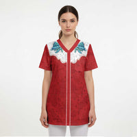 Western Yoke Scrub Top Turtle Going Home For Christmas - Wonder Print Shop