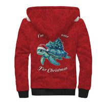 Western Yoke Sherpa Hoodie Turtle Going Home For Christmas - Wonder Print Shop