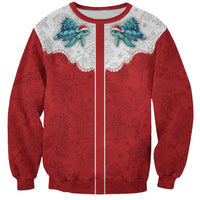Western Yoke Sweatshirt Turtle Going Home For Christmas - Wonder Print Shop