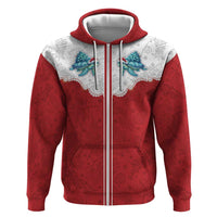 Western Yoke Zip Hoodie Turtle Going Home For Christmas - Wonder Print Shop