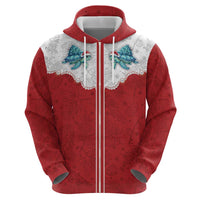 Western Yoke Zip Hoodie Turtle Going Home For Christmas - Wonder Print Shop