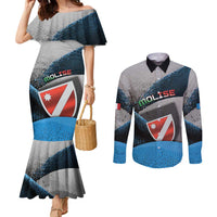 Personalized Italy Molise Couples Matching Mermaid Dress and Long Sleeve Button Shirt Coat Of Arms With Dynamic Dot Patterns