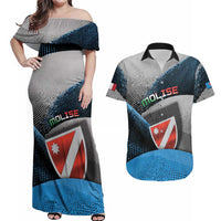 Personalized Italy Molise Couples Matching Off Shoulder Maxi Dress and Hawaiian Shirt Coat Of Arms With Dynamic Dot Patterns